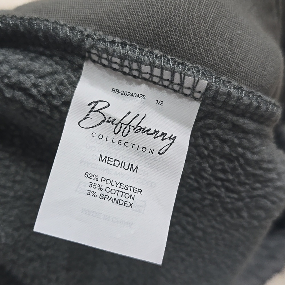BuffBunny Straight Leg Plush Fleece Sweatpants in Sage Green - Picture 3 of 4